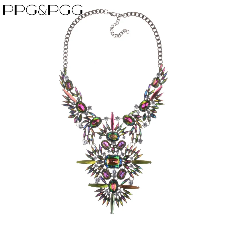 Exaggeration Statement Big Necklaces Pendants Women Fashion Crystal Large Collar Necklace Jewelry Female Indian Choker | Украшения и