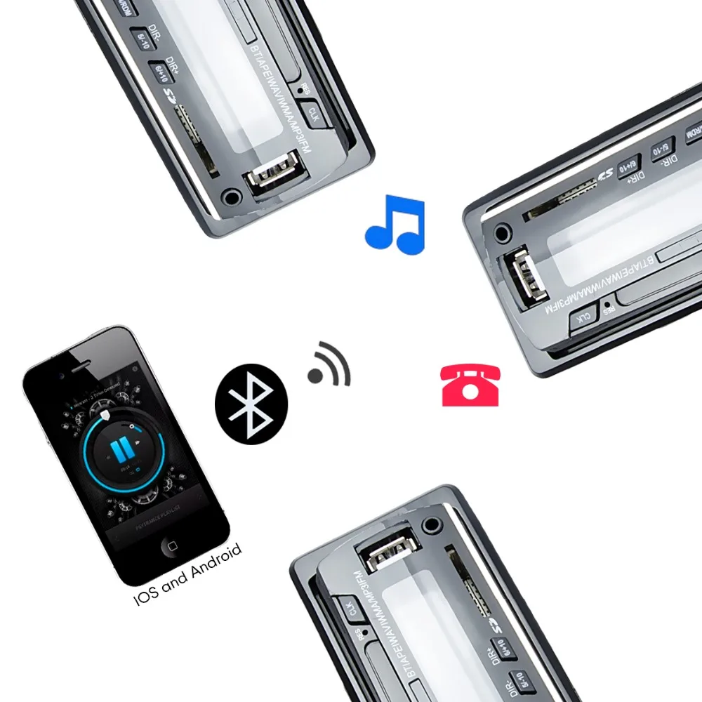 Автомагнитола 1 din автомобильный радиоприемник bluetooth 12 В аудиоплеер mp3 60Wx4 FM радио