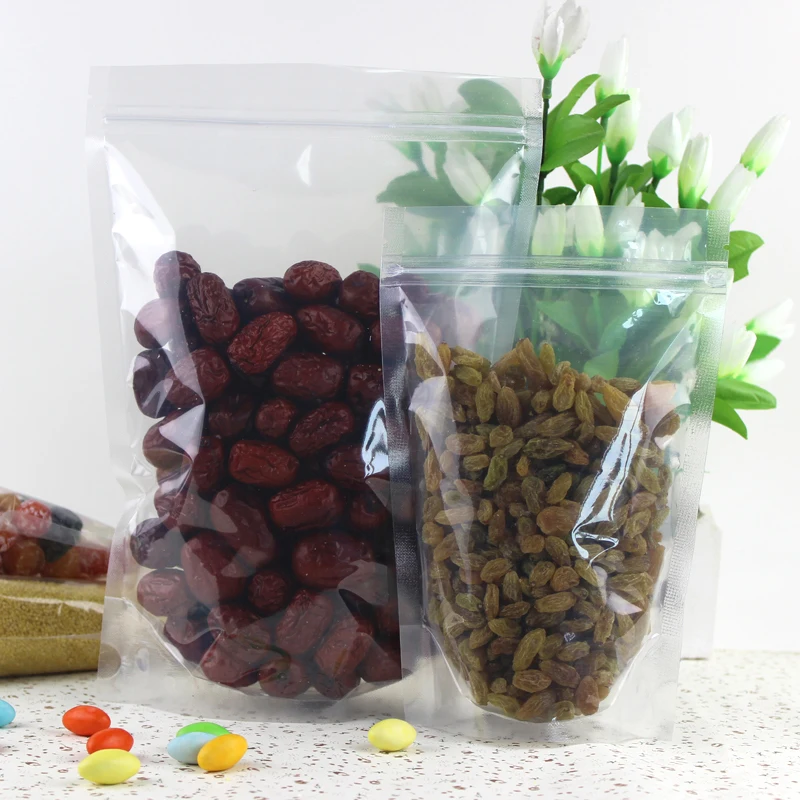 20*30cm Stand Up Travel Storage Zipper Plastic Bag Reclosable Food Snack Coffee Valve Clear Ziplock Clothing Camping Pouches | Дом и сад