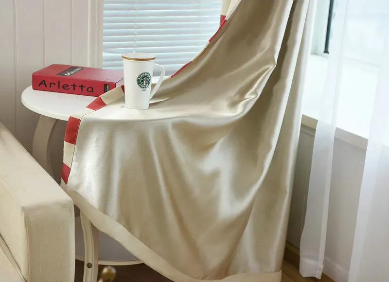 Полоса затемнения Шторы Средиземноморский Стиль для Спальня/Гостиная красный