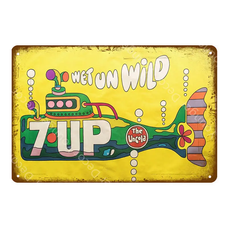 Винтаж 7 UP пиво плакат напиток 7up металлические оловянные знаки настенные стикеры бар паб кафе семейные украшения Ретро домашний декор искусство табличка