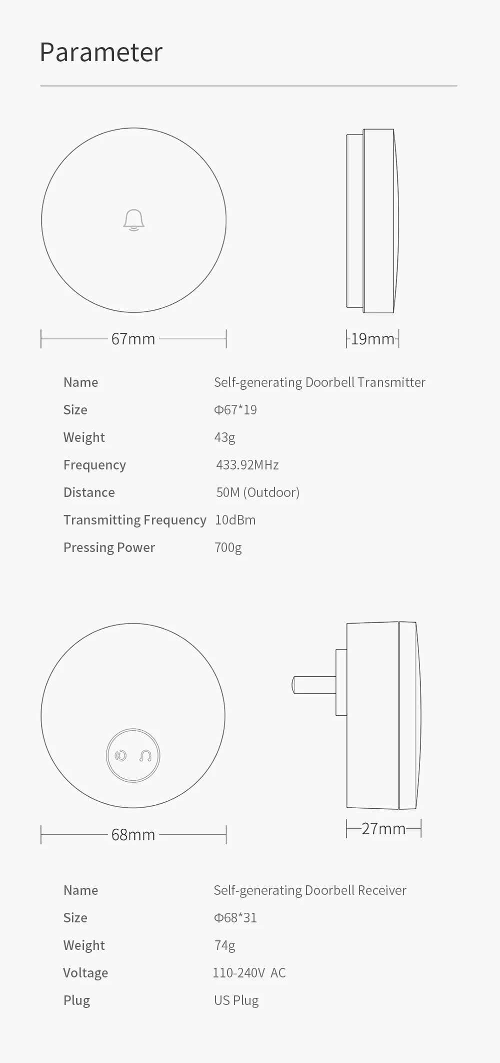 Xiaomi Mijia Linptech wifi передатчик функция памяти регулируемый объем Смарт приложение Mihome