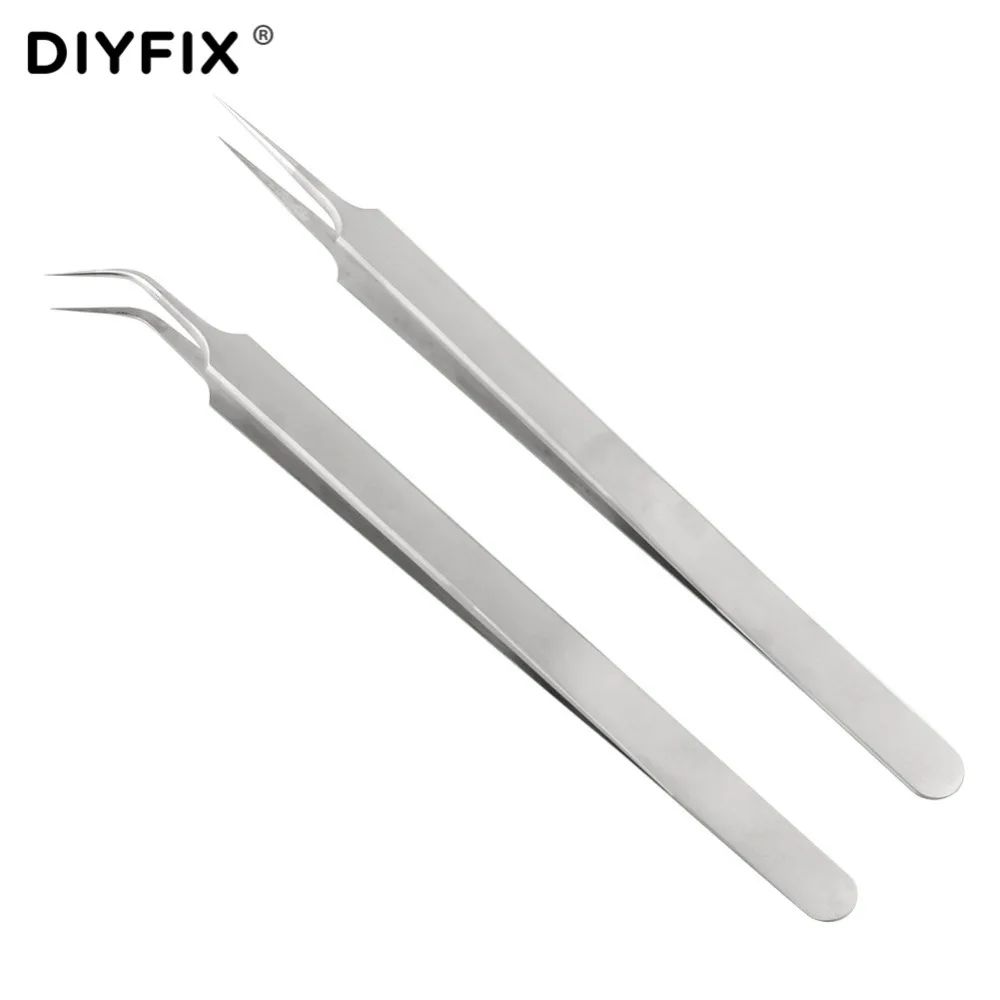 DIYFIX нержавеющая сталь точные пинцеты антистатические антимагнитные щипцы для