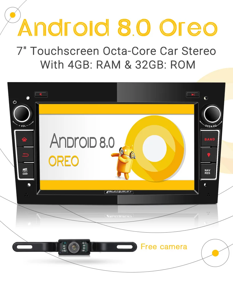 Тыква 2 Din7 &quotQcta-core 4G + 32G Android 8 0 автомобильный радиоприемник без dvd-плеера GPS