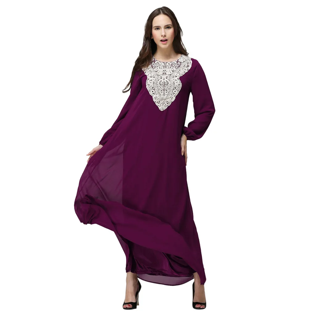 6 видов стилей красивое мусульманское женское платье Abaya Двухслойное шифоновое с