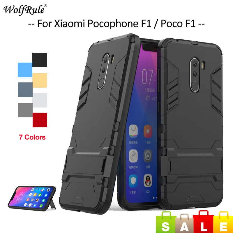 

For Cover Xiaomi Pocophone F1 Case TPU & PC Holder Bumper Housings Phone Case For Xiaomi Pocophone F1 Cover Poco F1 6.18''