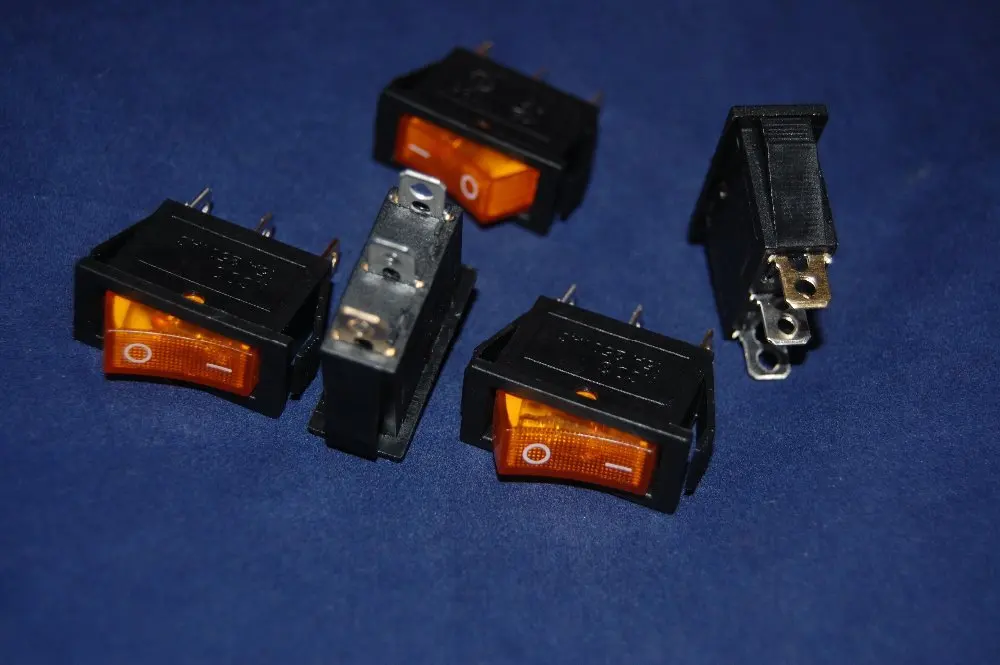 5 шт. Прямоугольный желтый светильник с подсветкой 2 Позиции клавишный