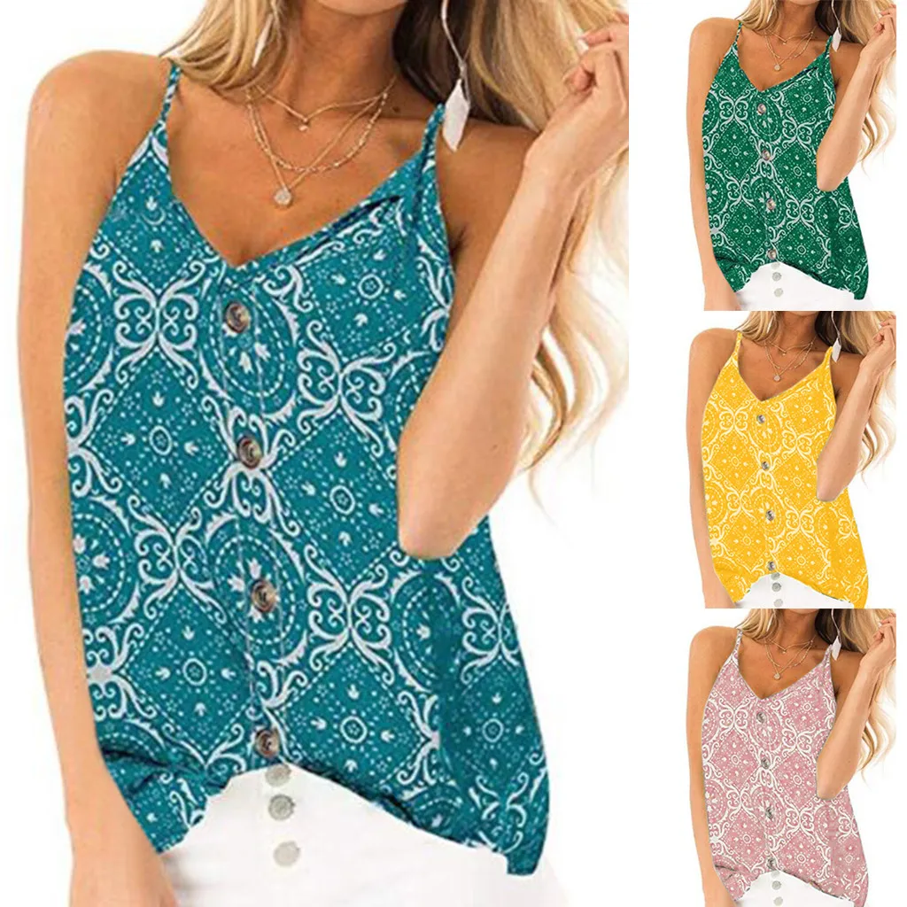 Женская Повседневная Свободная рубашка на бретельках топ без рукавов с v