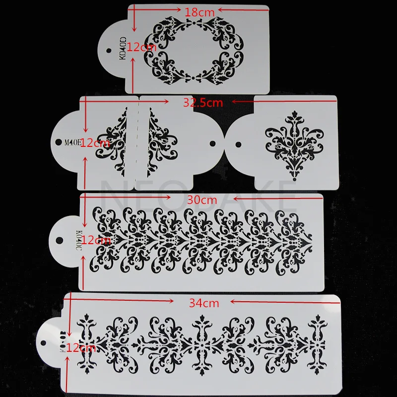 4 шт. набор кружевных трафаретов для торта инструменты выпечки украшения тортов