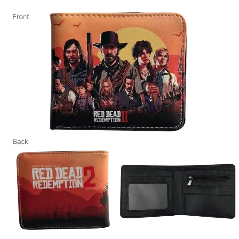 Кошелек для мужчин, игра red dead redemption 2, кошелек, держатель для карт, двойной кошелек с отделением для монет, держатель для фото
