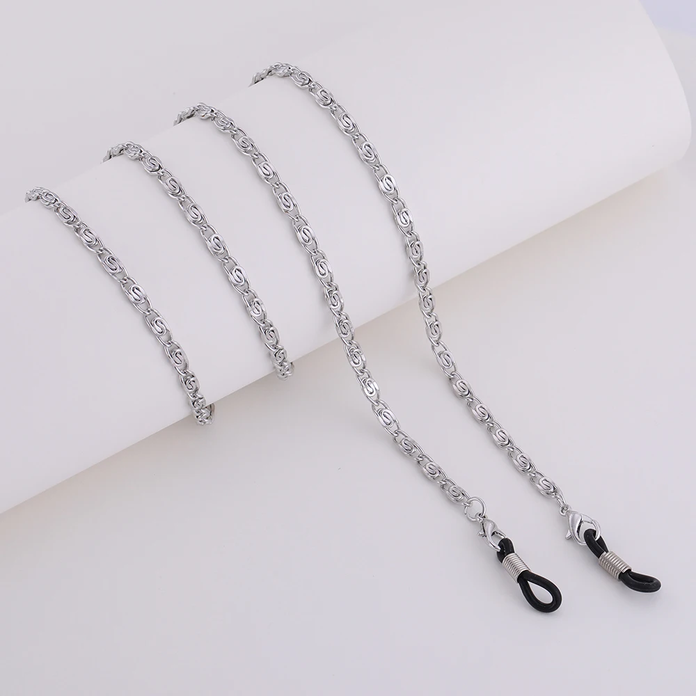 silver-B FIshhook 76 см солнцезащитные очки ремешок ожерелье очки металлическая цепочка шнур держатель для очков для чтения модные аксессуары - Окраска металла: silver-B
