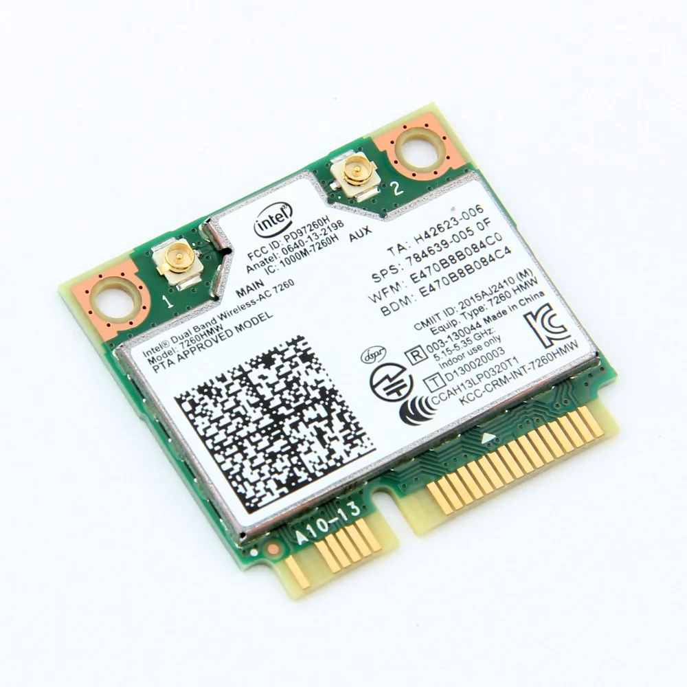 100X двухдиапазонный беспроводной AC 7260 Intel 7260HMW 7260AC 2 4 г/5 ГГц 802.11ac MINI PCI E 2x2 Wi Fi карта +