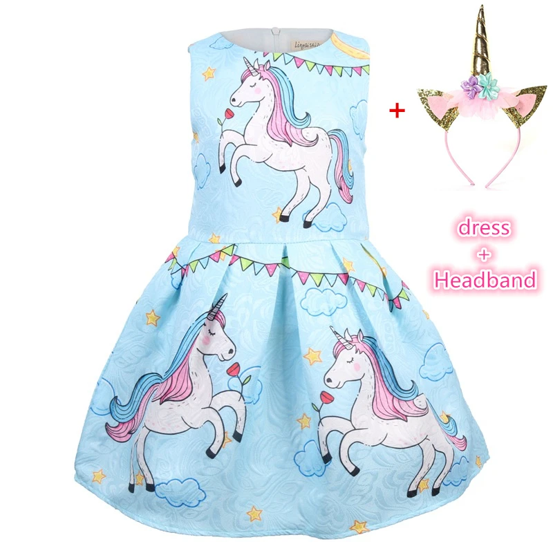 Новинка распродажа детские летние вечерние платья принцессы с единорогом