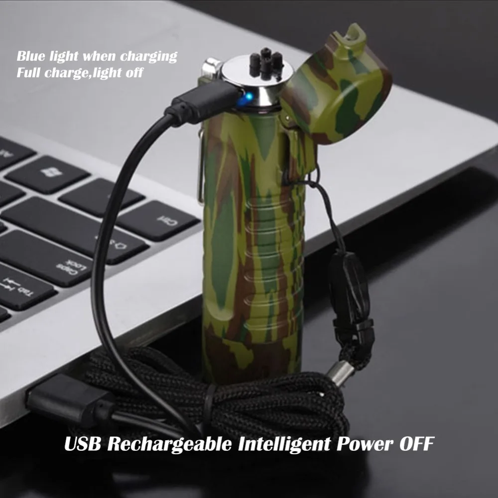 Водостойкая USB плазменная Зажигалка двойная дуга для активный отдых Спорт