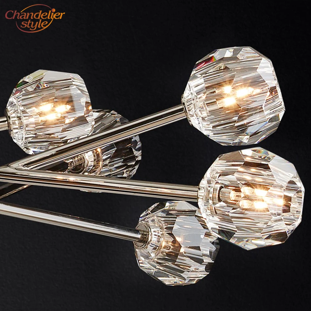 Круглая Люстра Boule De Cristal светильник ing 72 '' Современная винтажная хрустальная