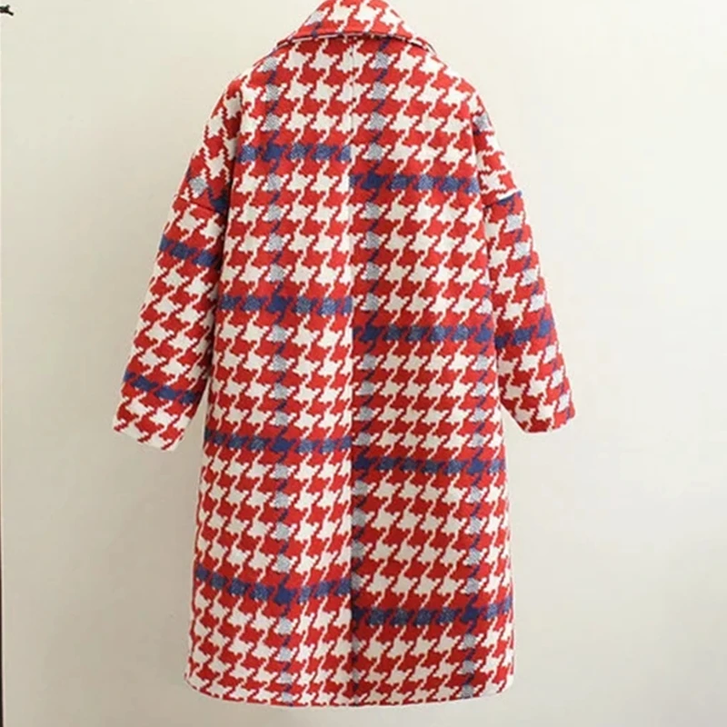 2017 зимняя теплая кашемировая клетчатая стеганая шерстяная куртка Женская смесь