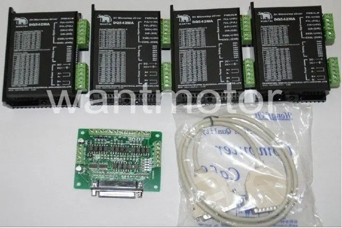 

Cheap CNC! Wantai 4 PCS Stepper Motor Driver DQ542MA 50V 4.2A 128Micro Embroidery Engraving For Nema 11 16 17 23 motor