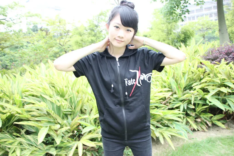 Аниме Fate Zero Косплей Толстовка с коротким рукавом летняя одежда толстовка