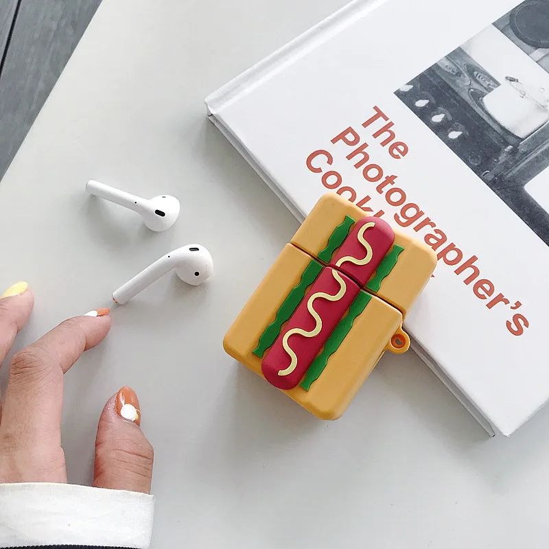 Беспроводной Bluetooth чехол для наушников Apple Airpods 2 японский стиль хот-дог Моделирование еда брелок противоударный Брелок «Обложка»