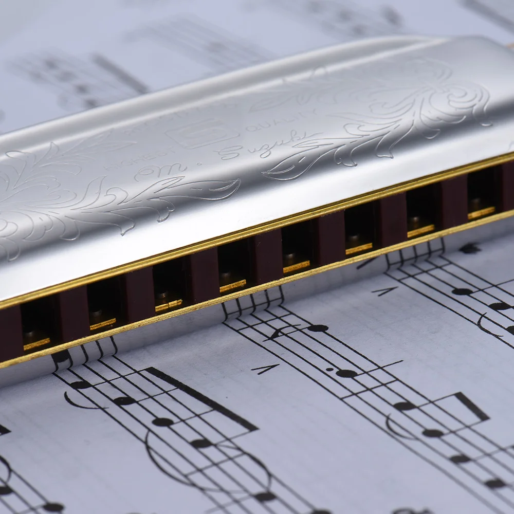 Suzuki 1072-C Folkmaster Harmonica Standard 10-Hole Diatonic Key of C 20 Тон для начинающего студента | Спорт и