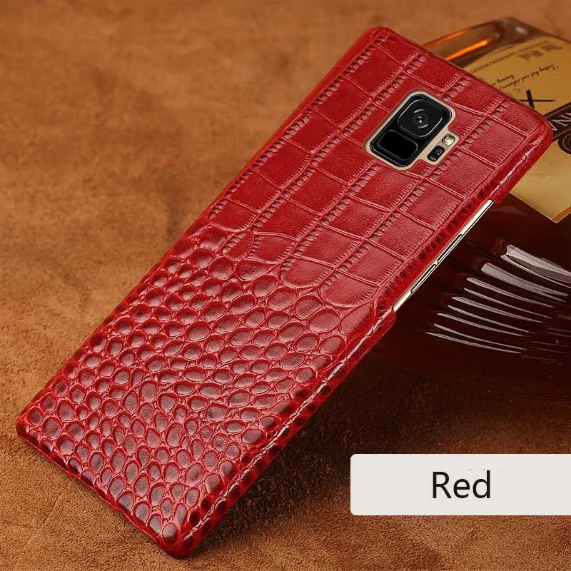Red Роскошный чехол для телефона для samsung Galaxy S6 S7 край S8 S9 плюс карт и узором «крокодиловая кожа» чехол для Note 8 9 A5 A7 A8 J3 J5 J7 чехол - Цвет: Red