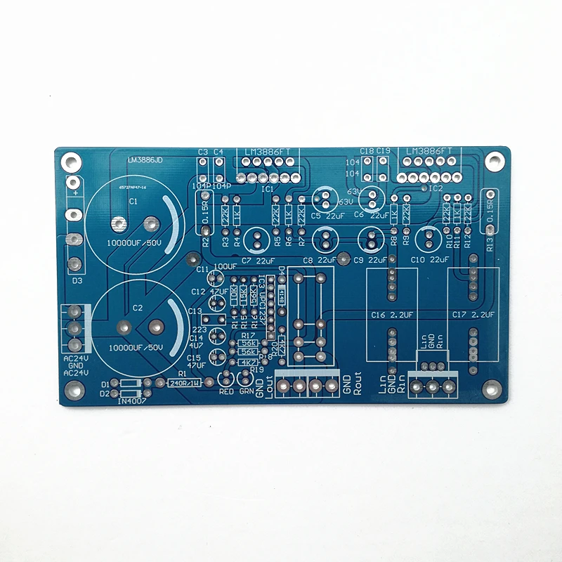 1 шт 68 Вт * 2 LM3886 усилительная плата PCB с Динамик защита для меломана &quotсделай