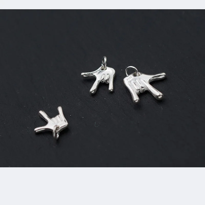 Женский шарм подвеска из серебра 100% пробы с надписью Love You|Ювелирные шармы| |