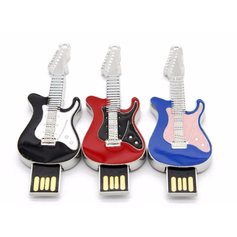Металлический Usb флеш накопитель в форме гитары 8 ГБ 16 32 ГБ|USB флэш-накопители| |