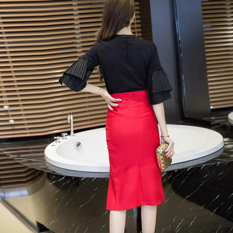 Большие размеры женские офисные юбки 5XL модные до колена высокая талия Женская