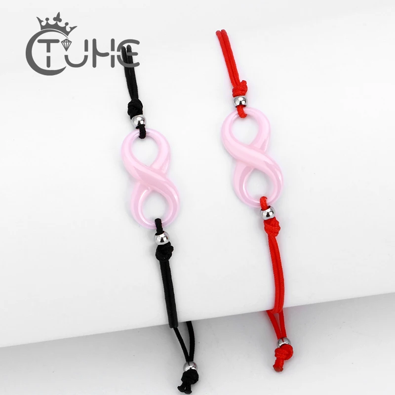 Цифровая 8 чакра Бесконечность оплетка женские браслеты счастливые влюбленные