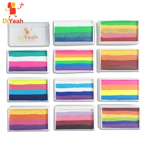 Профессиональная Радужная краска для тела и лица, краска для макияжа, пигмент 30 гкомпл., разноцветная серия, боди-арт для Хэллоуина, неоновая, УФ, металлическая краска для лица