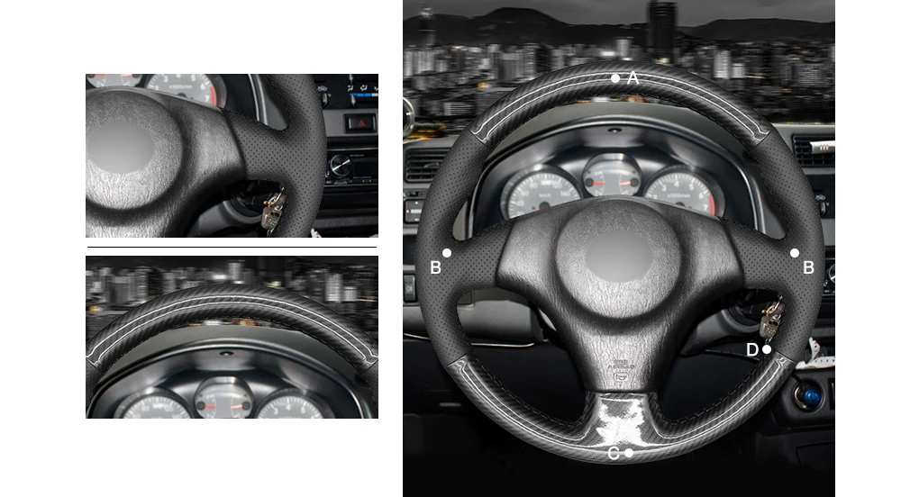 MEWANT черный PU чехол рулевого колеса автомобиля из углеродного волокна для Toyota RAV4 1998-2003 Celica 1998-2005 Corolla(US) 2003-2008