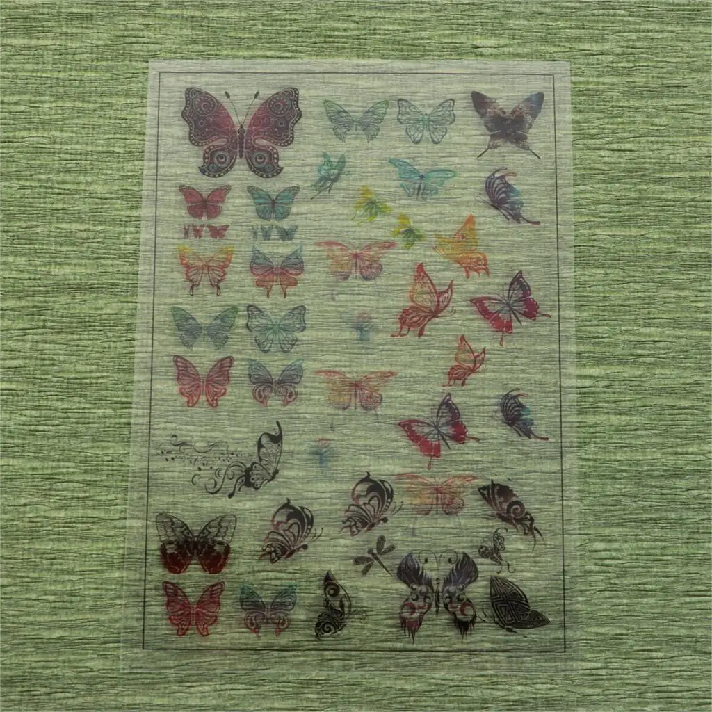Doreen коробка из смолы и ПВХ DIY Scrapbook Deco Наклейки для смолы ремесло крыло Многоцветный 15 см(5 7/") x 10,5 см(4 1/8"), 2 листа