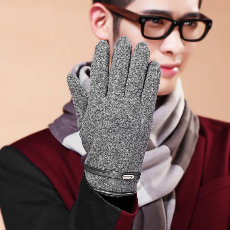 Высококачественный шерстяной ткани женщин зимние перчатки Элегантные Наручные