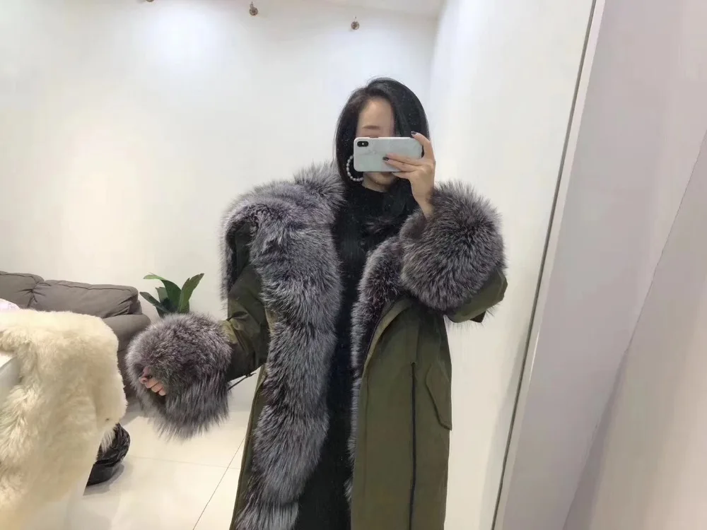 Thick Warm Winter Jacket Women Real Raccoon Fur Collar Hooded Duck Down Jacket Coat Oversized Parka enlarge