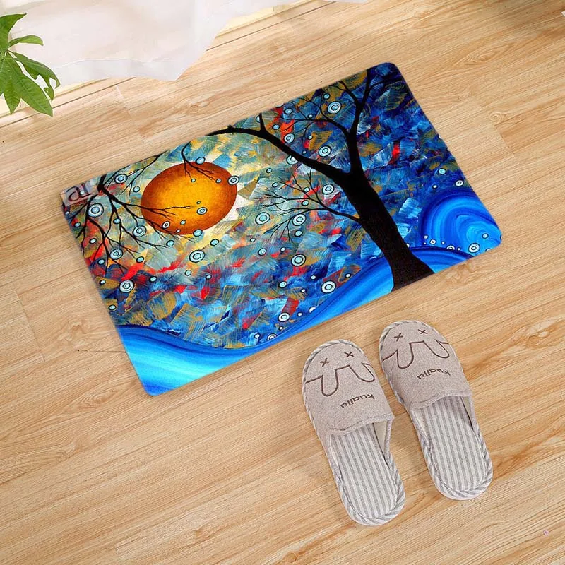 Роскошные красочные пейзажные картины с чернилами коврики для гостиной леса