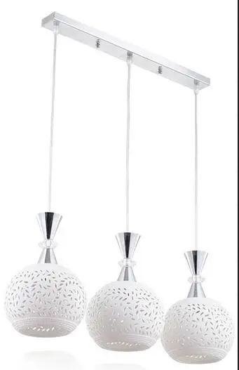 Керамическая стеклянная лампа с 3 головками для ресторана люстра светодиодная