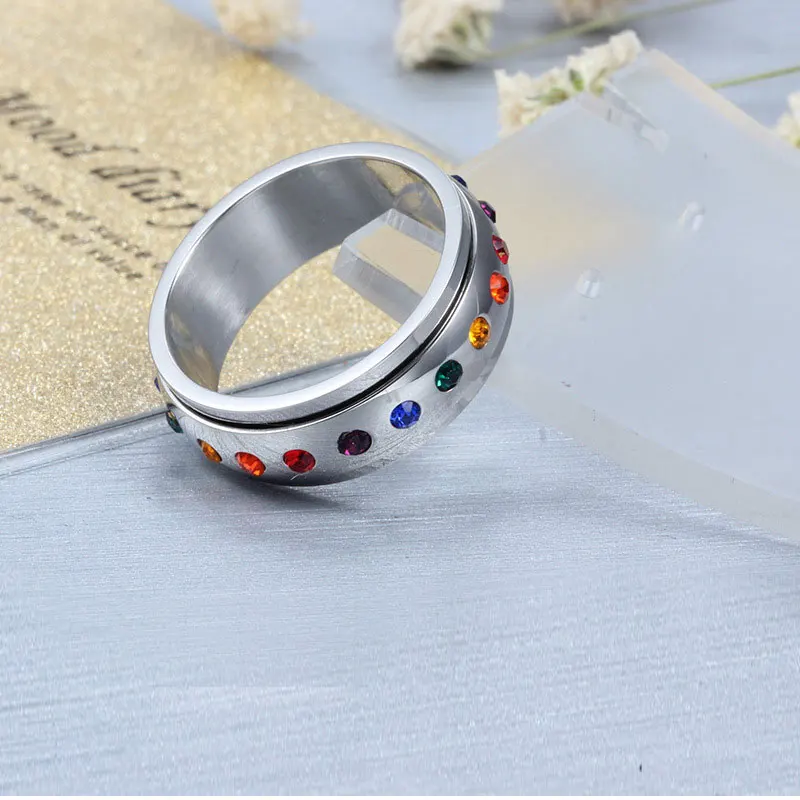 Anillos распродажа Модные цветные украшения новая мода кольцо с радужным кристаллом
