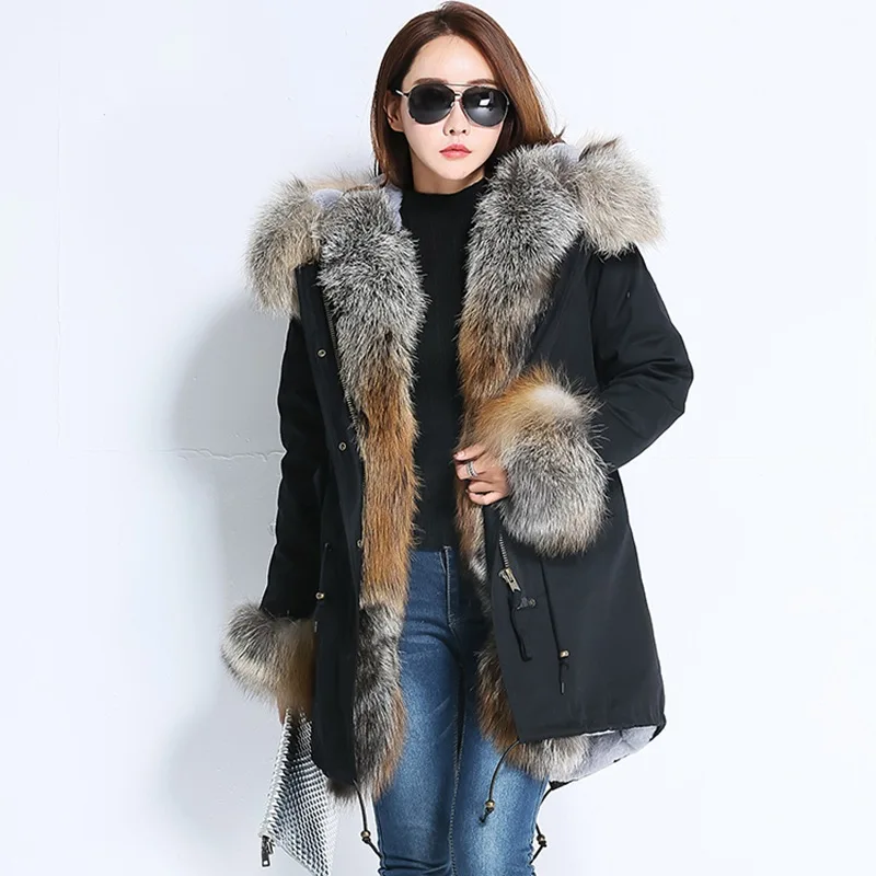 Women Winter Jacket 2017 Vintage Long Parka Coat Fur Jackets Real Fox Collar Fashion Russian Style Hooded Coats Thick Parkas | Женская
