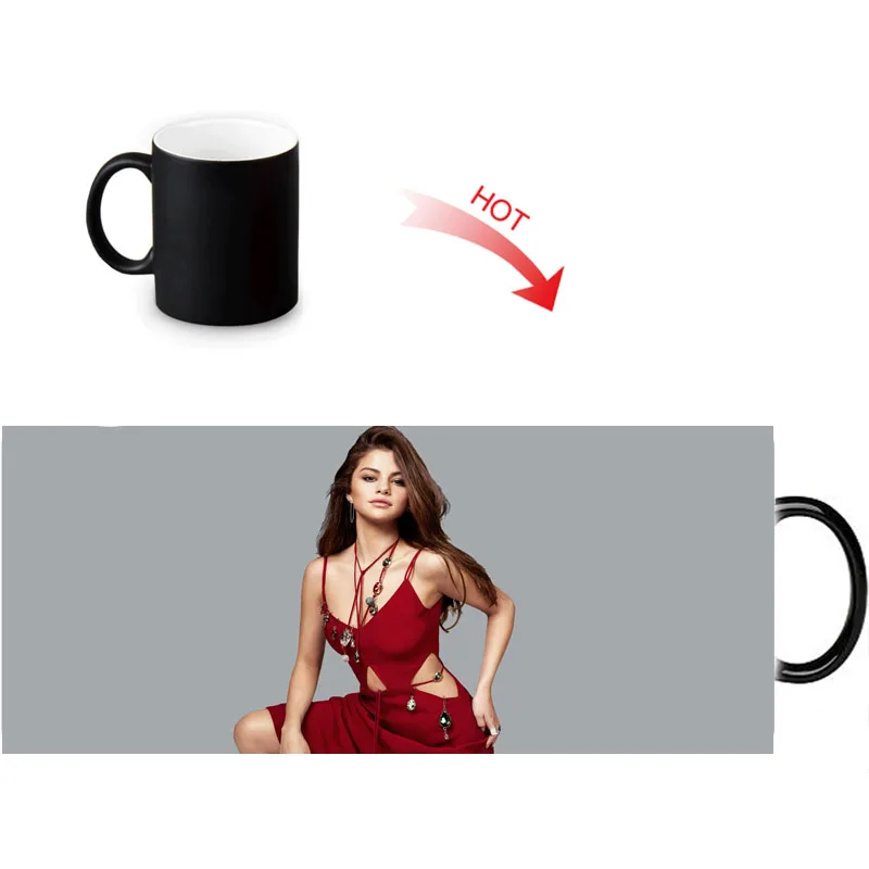 Керамическая кружка для морфинга Selena Gomez термочувствительные кружки изменения