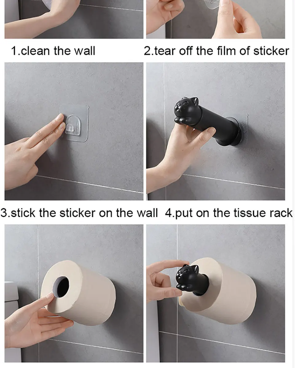 New Cute Toilet Paper Rack Collection Rack Household Toilet paper Mounting Rack Plastic Tissue Rack Toilet Paper Roll