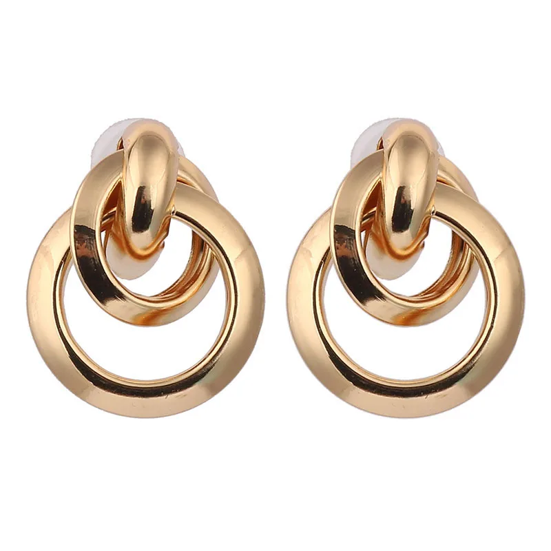 Gold LEADERBEADS Многослойные серьги-капли золотого цвета ZA трендовые массивные украшения немые золотые минималистичные маленькие висячие серьги - Окраска металла: Gold