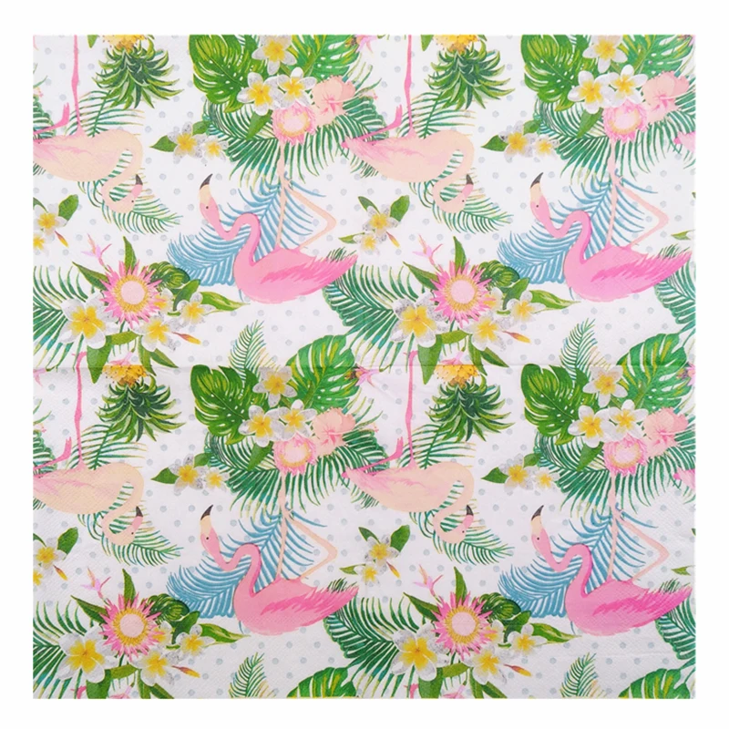 Салфетка с цветовым принтом зеленая бумажная салфетка розовым Фламинго в