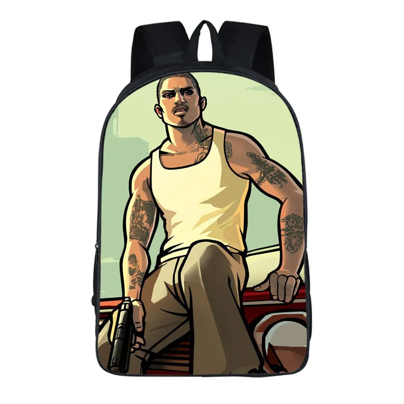 3D рюкзак с мультипликационным принтом Grand Theft Auto GTA5 школьный сумка для книг