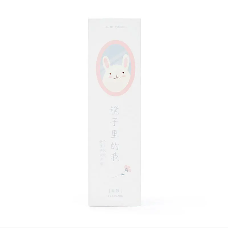 

30pcs/box New originality kawaii mirror girl Student Bookmarks Stationery Gift Realistic Cartoon Bookmarks Office School Supply