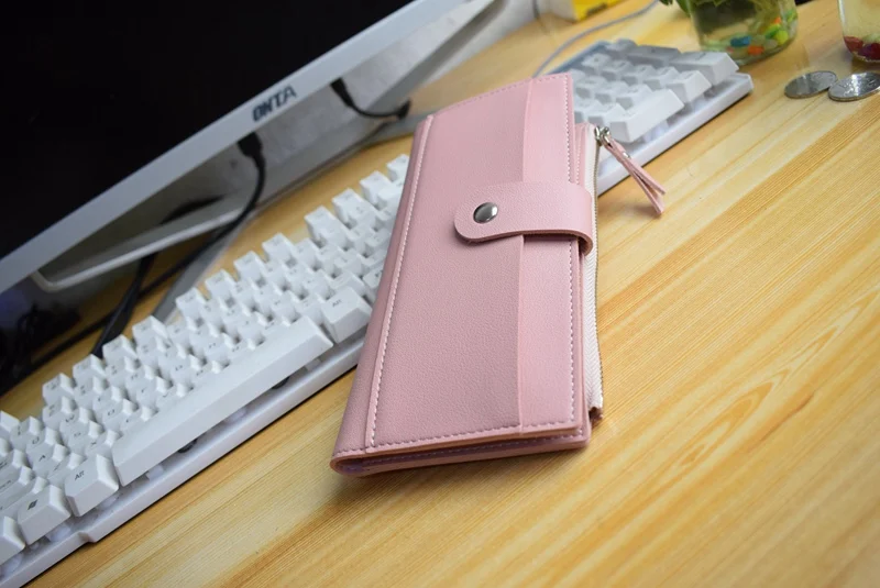 Женский длинный кошелек из искусственной кожи, красный кошелек porte feuille femme, Женский кошелек, клатч для денег, Женский кошелек billetera mujer carteras