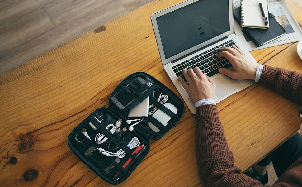 BAGSMART электронные аксессуары упаковочные органайзеры для наушников USB SD карта зарядное устройство кабель для передачи данных Дорожная сумка пакет костюм чехол Чехол