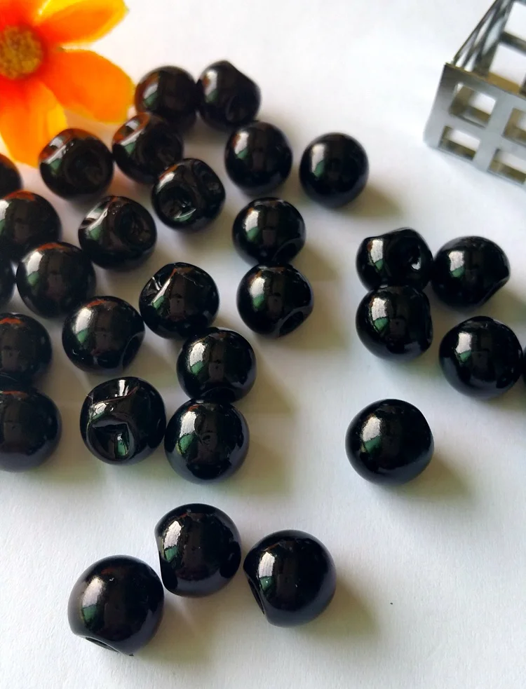 

10mm 150 pcs Side hole bulk buttons for craft, imitation black pearl buttons, mother pearl button,sewing accessories