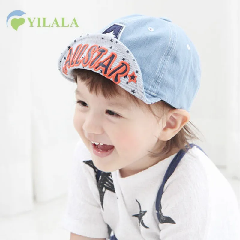 Повседневная детская шапка с буквенным принтом Хлопковые бейсболки ковбойские