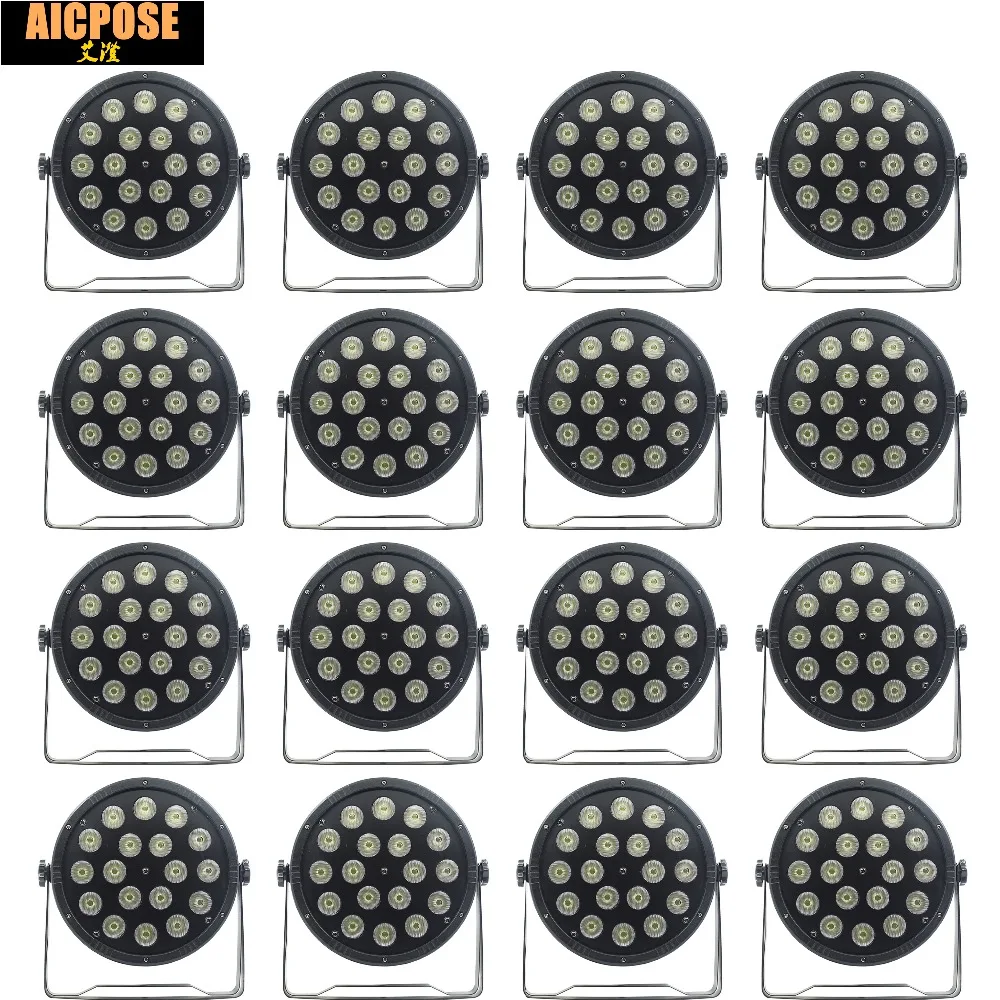 

16units 18*12w led light 18x12W led Par lights RGBW 4in1 flat par led dmx512 disco lights professional stage dj equipment